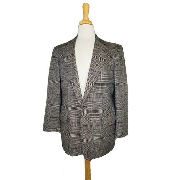 Cricketeer 1847 Dillard’s Vintage Men’s Blazer Houndstooth Plaid Union Made USA - Picture 9 of 11